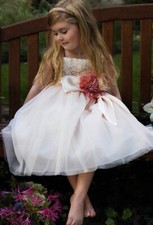 Chantilly Place Flower Girl Tulle Formal Wedding Dress Bridesmaid Easter Size 6