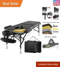 Ergonomic Portable Massage Table - 8 Height Adjustments  Memory Foam Comfort