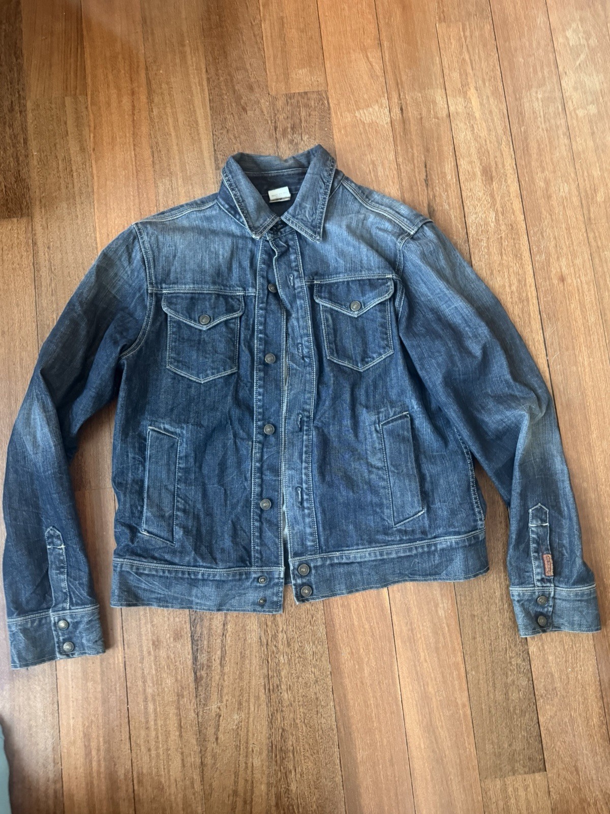 's Stretch Blue Jean Jacket Xl Casual