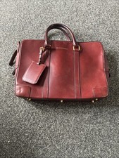 Vintage Burberry Handbag Burgundy Leather Made In Italy Medium Size Pre Owned