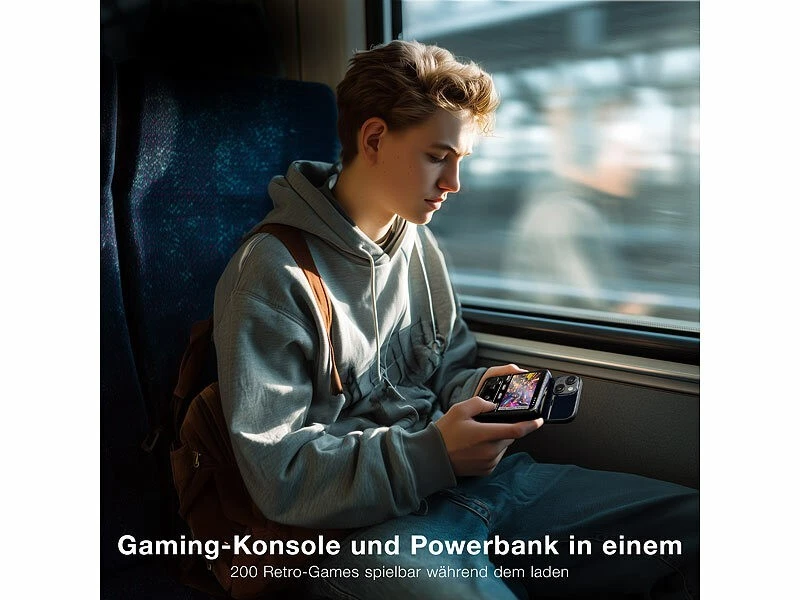 Gaming-Powerbank 10000mAh mit Qi & MagSafe, 20W, Konsole mit 200 Spielen - Bild 2 von 4