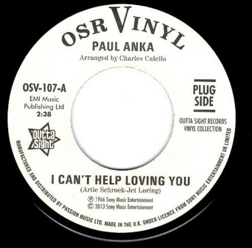 PAUL ANKA I Can't Help Loving You / When We Get.. Northern Soul 45 (Outta Sight) - Image 2 of 3