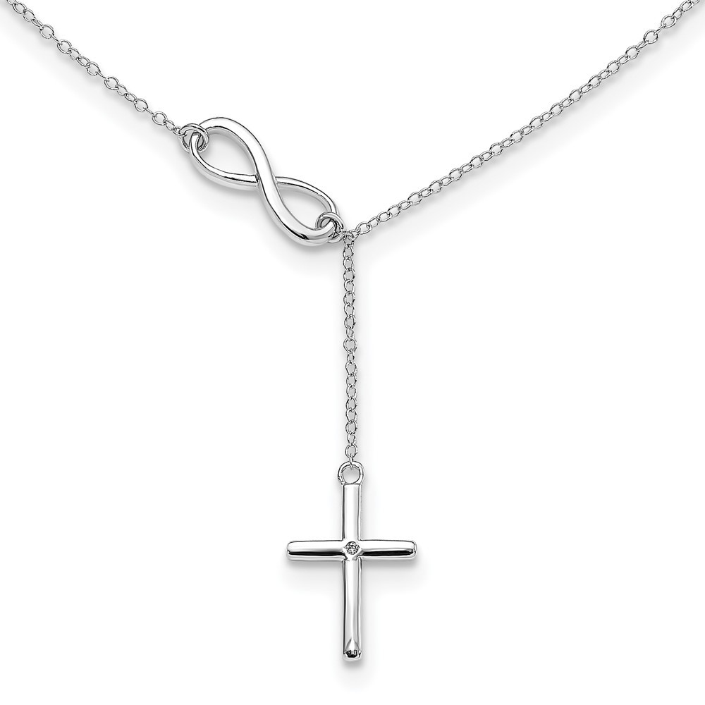 925 Sterling Silver Diamond Pendant Necklace 18