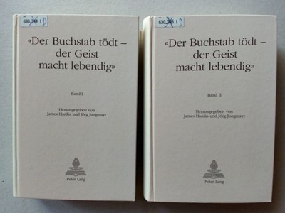 «Der Buchstab tödt - Der Geist macht lebendig» Festschrift zum 60. Geburtstag vo