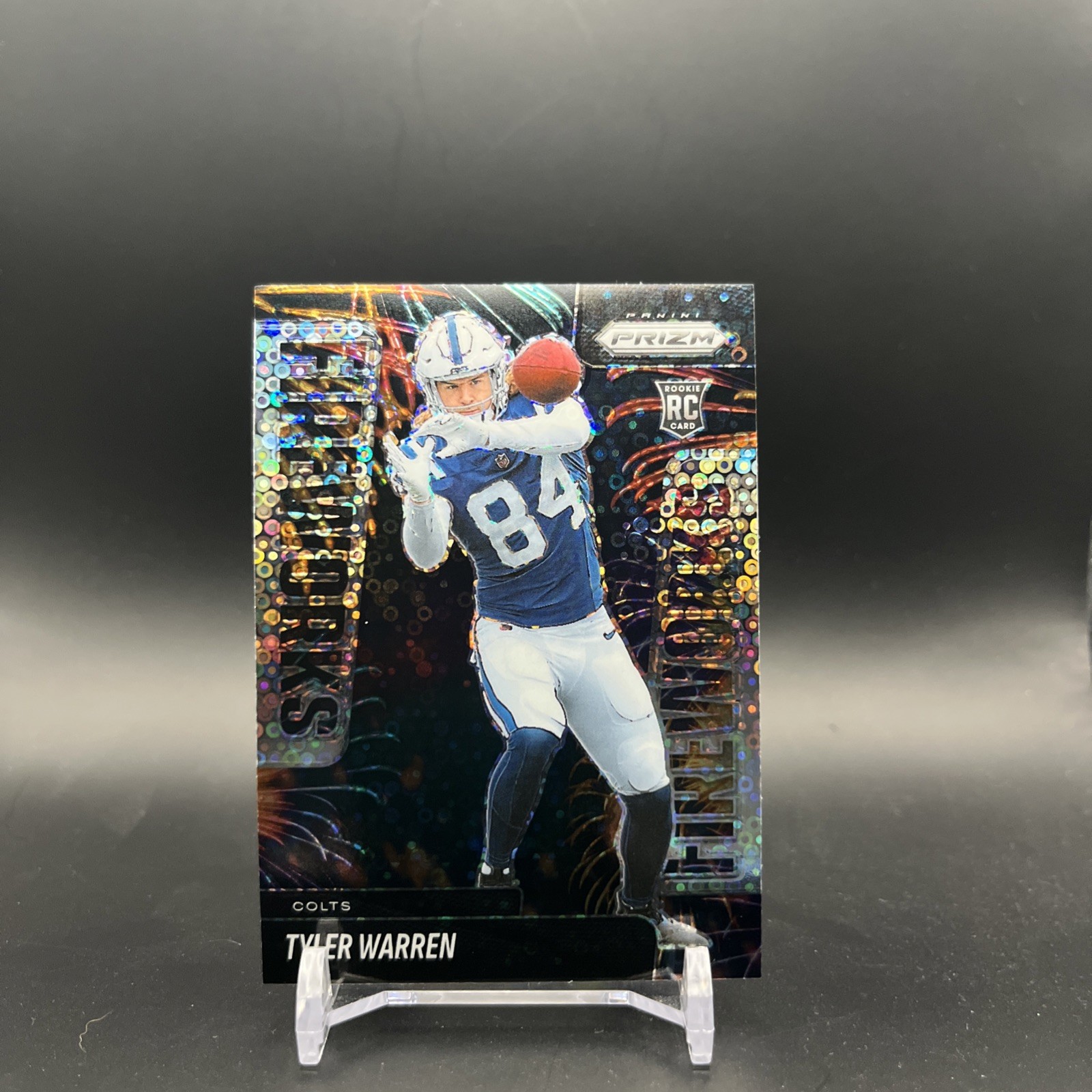 2025 Panini Prizm - Fireworks Tyler Warren #12 No Huddle Prizm (RC)