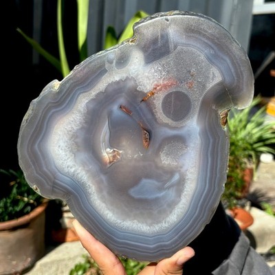 1.6LB Natural agate Agate Geode Slab/Slice quartz crystal mineral specimen Reiki