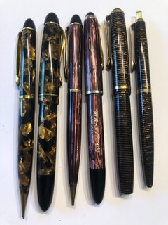 3 x Kolbenfüller und Drehbleistift Schreib Set Gesteift Marmoriert Iridium.