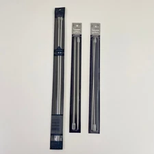 Susan Bates Quicksilver Silkon Lot of 3 Single Point Knitting Needles US 1 & 5