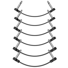 6 Pack Guitar Patch Cables, 5 Inch, 1/4" TS Right Angle Guitar Cable, Low Profil