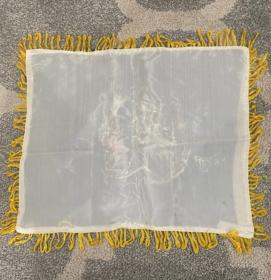 Vintage Vietnam War Era Silk Embroidered Tiger Pillow Case - Image 4 of 4