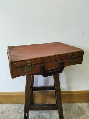 Vintage Leder Aktentasche / Aktenkoffer - Mid 20th Century Gentleman s Case