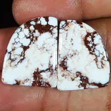 natural WILD HORSE pair cabochon loose gemstone 36.25 Carat. (18 x 23 x 04 mm)