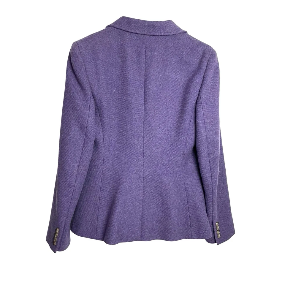 Chaqueta Blazer Polo Ralph Lauren Mujer 8 Lila 100% Lana 3 Botones Hecha en Italia Foto 2 de 4