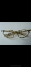 1950s Cat Eye Gold Plastic Eyeglass Frames for Women Without Prescription