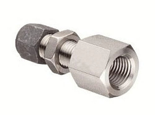 1/4 Tube x 1/4 FNPT 316ss Female Bulkhead Connector Parker 4-4GH2BZ-SS