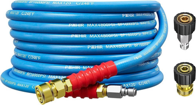 #ad POHIR 4800PSI 25FT Pressure Washer Hose 3 8quot; Flexible Power Wire Extension Hose $62.96
