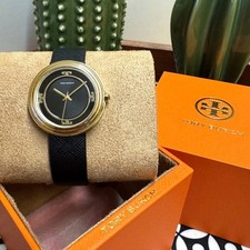 NEW TORY BURCH Bailey Black & Gold Tone Stainless Watch TBW6103