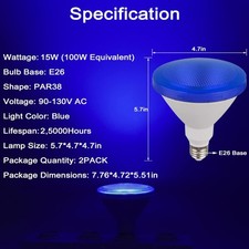 Led Par38 Light Bulb 2 Pack - 15w 100 Watt Equivalent - E26 Base Led Lights ...