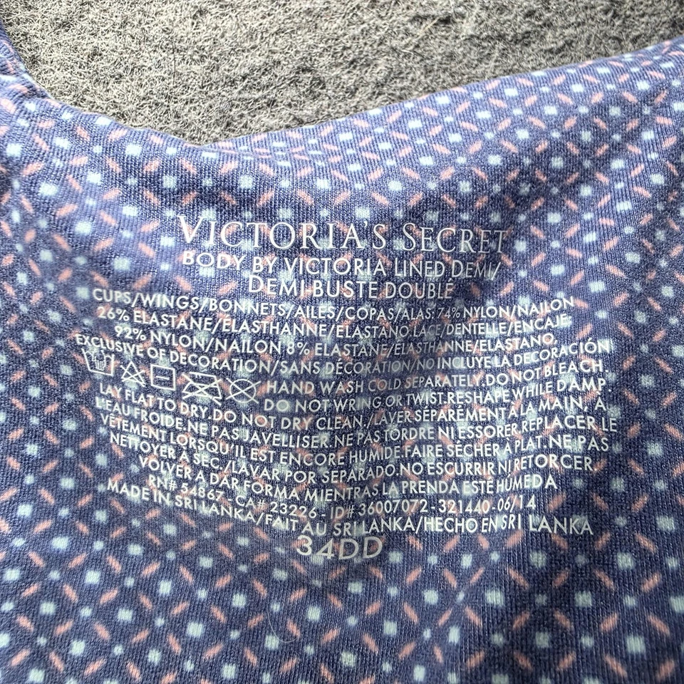 Sujetador Victoria's Secret para mujer 34DD Body de Victoria forrado Demi con aros azul Foto 3 de 4