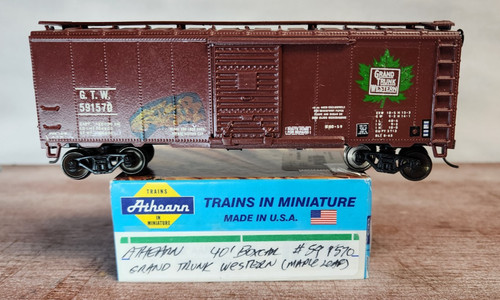 Grand Trunk Western RR 40' SD Boxcar 591570 Athearn RTR Kadee ruedas de metal HO | Zustand: Used