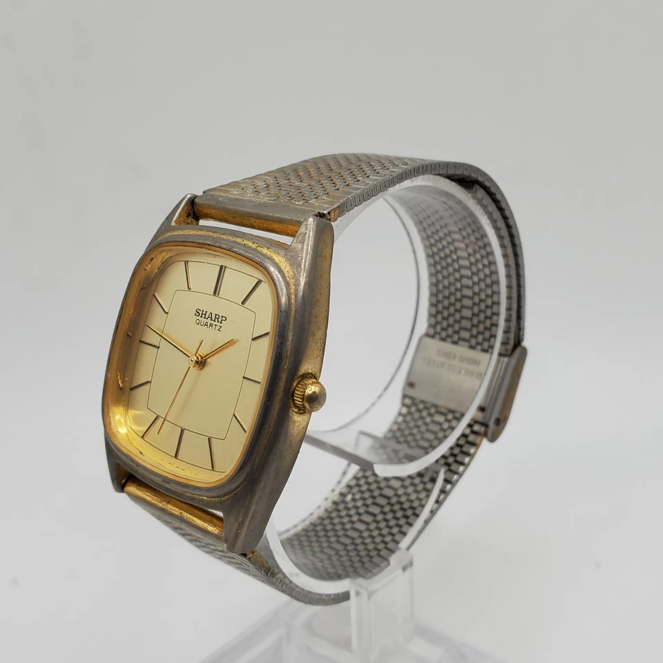 Reloj Cuarzo Afilado Vintage 29mm Cuadrado Ajustable Banda Tono Batería Nueva Foto 3 de 4