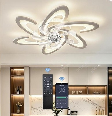 LED Deckenventilator Lampe mit Fernbedienung 90W Dimmbar Deckenlampe Wohnzimmer