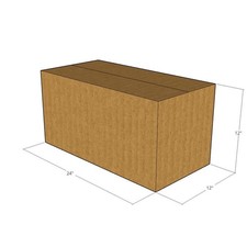 5 24x12x12 Kraft Brown Corrugated Shipping Boxes 48 ECT Double-Wall New
