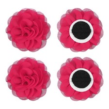 3.1" Dog Collar Flowers for Dogs New Rose Red 4Pcs