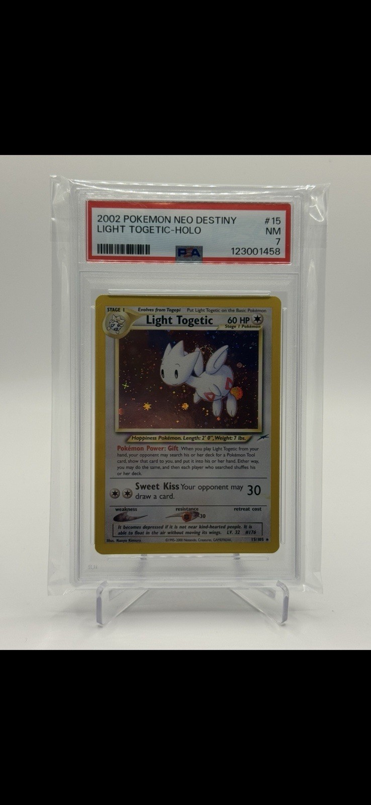 Pokémon TCG Light Togetic Neo Destiny Holo Card 15/105 Unlimited Rare Vintage NM