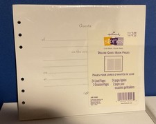 Hallmark AR1080 Guest Book Refill Pages White 24 lined  2 occasion pages NEW