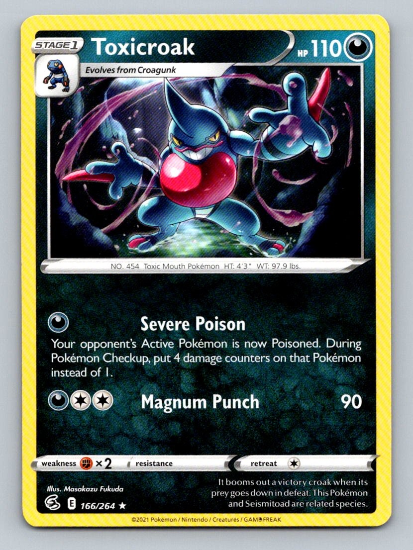 Pokemon Toxicroak SWSH08: Fusion Strike 166/264 Near Mint NM