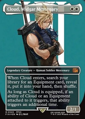Cloud, Midgar Mercenary Commander Final Fantasy Foil Playtest Card