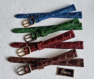 Bracelets de montre marque FLEURUS Cuir véritable de VEAU façon CROCO 10 mm - Photo 1/3
