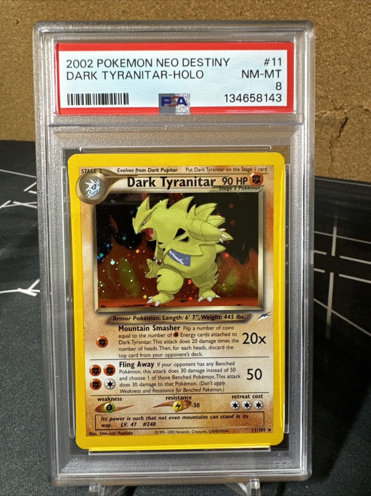 Pokemon Dark Tyranitar TCG #11/105 Holo Neo Destiny Rare Vintage Wotc PSA 8