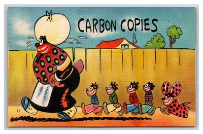 Comic humor ~ Mom walking down street w kids