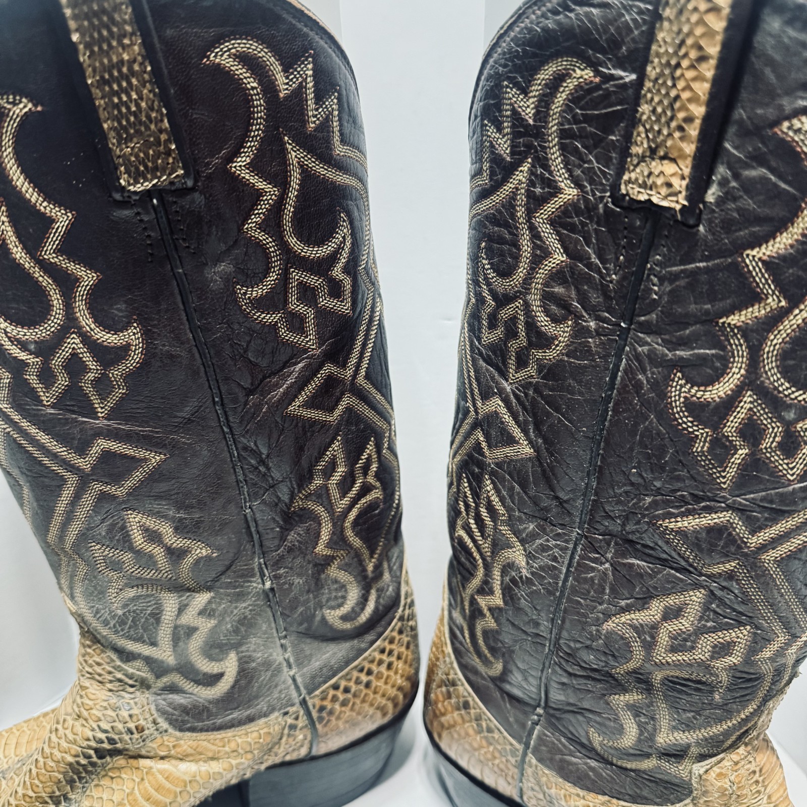 Dan Post Vintage Python Snakeskin Leather Western… - image 5