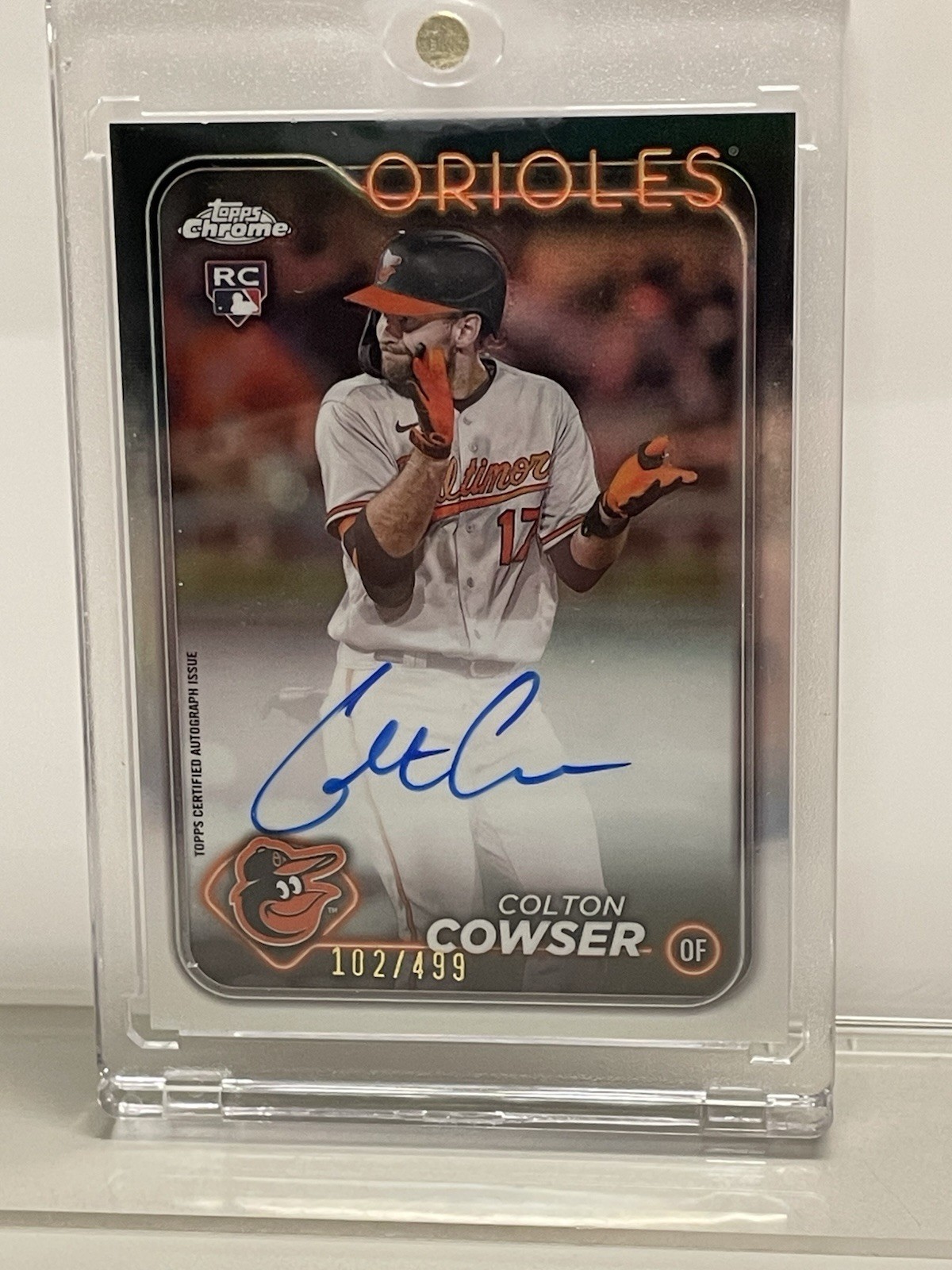 2024 Topps Chrome Rookie Autographs Colton Cowser #RA-CC Refractor /499 Orioles