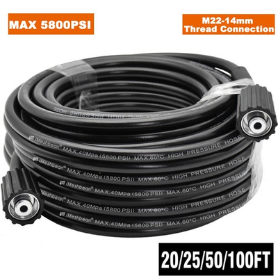 #ad 20 25 50 100ft 5800PSI High Pressure Washer Hose M22 Power Washer Extension Hose $19.55