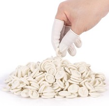 White Latex Finger Cots Protectors, Disposable Medium-Sized Finger...