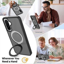 For Samsung Galaxy S26 S23 A17 A36 A57 Magnetic MagSafe Case Ring Holder Glass