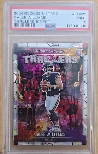2024 Panini Rookies & Stars Thrillers Caleb Williams #T-CWS #/18 (RC) PSA 9