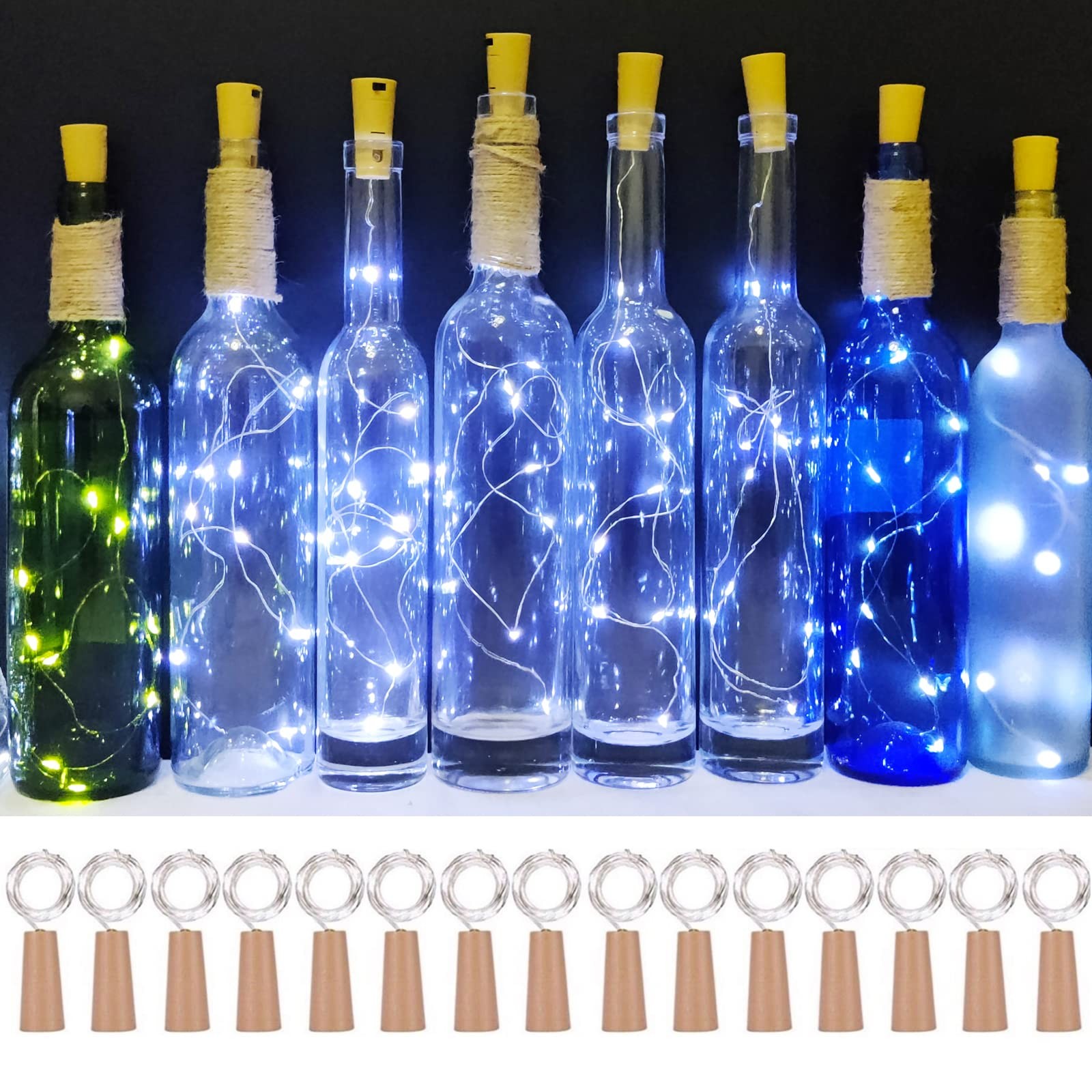 Wine Bottle Lights With Cork 10 LED 40 Inch Battery Fairy Mi