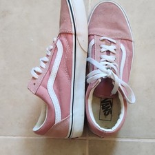 VANS Old Skool Pink/White Suede Low Top Lace-Up Sneakers Rubber Outsole Unisex