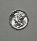 1941-S San Francisco Mercury Winged Liberty Head Dime, US 10c Silver Coin, UNC
