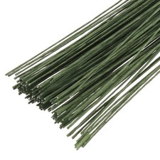 120 Pcs Florist Wire 0.9mm 20 Gauge Floral Flower Stem Wire, Dark Green