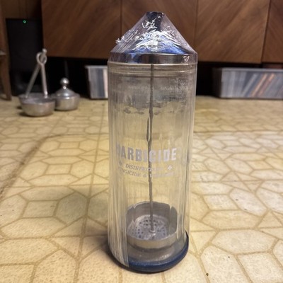 Vintage Barbicide Disinfectant Glass Jar Container King Research Inc -11'' Tall