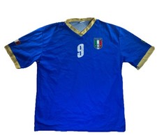 Maglia Calcio Italia XL Blu Futbol Italia Squadra Luca Toni #9 Made In Italy