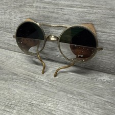 Antique Willson Shield Goggles Two Tone Vtg Steampunk Safety Glasses Motorcycle