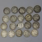 (20) US Barber Silver Quarters 25c Nice Lot Ave Circ..