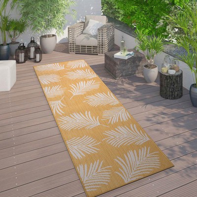 Rugshop Outdoor Runner Palm Leaves Textured Flat Weave Indoor/Outdoor Rugs 2x7